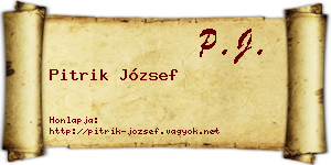 Pitrik József névjegykártya
